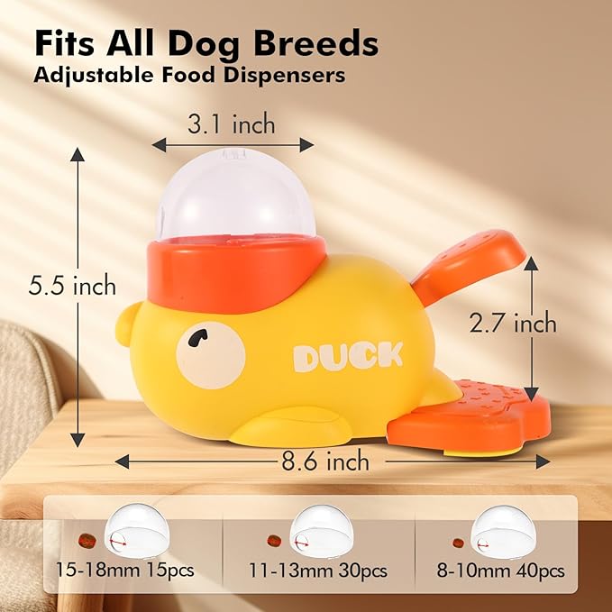 Fanosy Interactive Dog Toys Food Puzzle Slow Feeder, Cat Treat Dispenser Toy Duck-Shaped Enrichment Toy for Small Medium Dogs and Cats, IQ Training and Exercise Small Animal Bowls