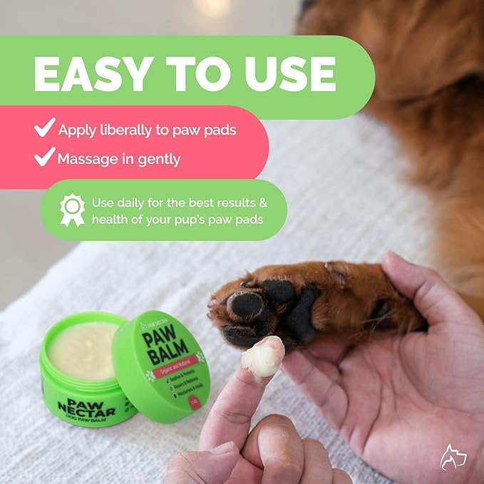 Dog Paw Balm - Heals, Repairs & Restores Dry, Cracked & Damaged Paws - 100% Organic & Natural Cream Butter, Wax, Moisturizer & Protection for Dog Feet & Foot Pads - Effective & Safe (4 Oz)