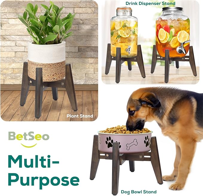 2Pack - Dog Bowl Stand for Water/Food - Adjust with Lock - Dog Water Fountain Holder, Elevates Pet Food and Water Feeder Bowls (Bowl not Included) (2 Pack - (Height 10.4in Width 8-11.5 in)