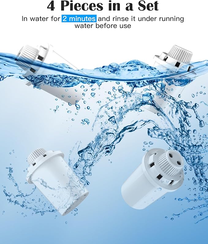 (4 Pack) Pet Water Fountain Filters Replacement, Filter Cartridge for lesotc Dog Water Fountain/Dog Water Bowl Dispenser, High-Efficiency & Safer & Cleaner Water