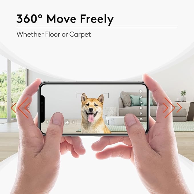 Pet Cameras with Phone App 15 Days Long Standby Pet Robot for Dog Treat Dispenser Feeder 1080P Full HD Dog Robot Camera 360°Move Freely 2-Way Audio (2.4GHz WiFi ONLY (N0 5GHz/Bluetooth)