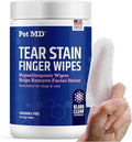 Pet MD Finger Wipes - Tear Stain Remover for Dogs & Cat Eye Wipes - Dog Eye Wipes for Discharge and Crust - Fragrance-Free & Hypoallergenic Face and Eye Cleaner - 50ct
