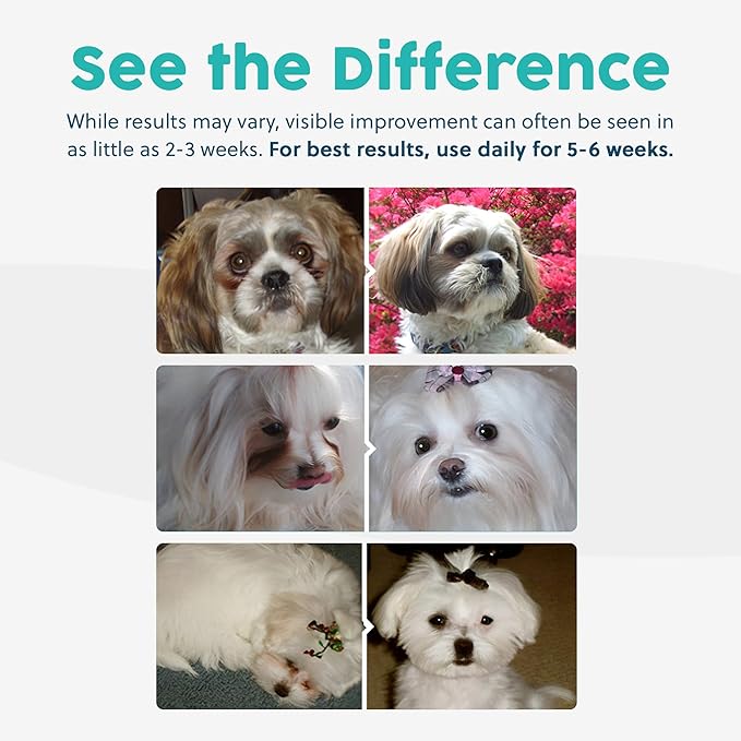 Tear Stain Remover for Dogs and Cats | Natural Supplement Suitable for All Breed Types | Pet Tear Stain Remover Powder | Made with Natural Ingredients | Beef Flavored - 1 Pack