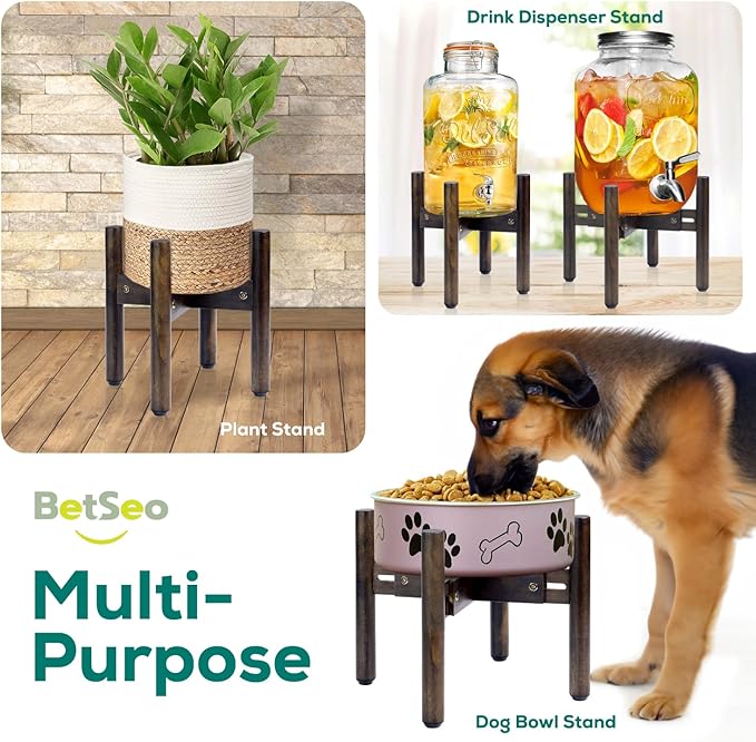 2Pack - Dog Bowl Stand for Water/Food - Adjust with Lock - Dog Water Fountain Holder, Elevates Pet Food and Water Feeder Bowls (Bowl not Included) - 2Pack - (Height 10.3in, Width 8-11.2in)