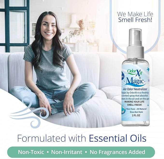 OdorXit Magic Air Odor Neutralizer Spray, Powerful Dog & Cat Urine Odor Neutralizer, Safe Air Refresher for Home, Safe Odor Absorber for Pet, Closet & Any Strong Odor Remover, 2oz