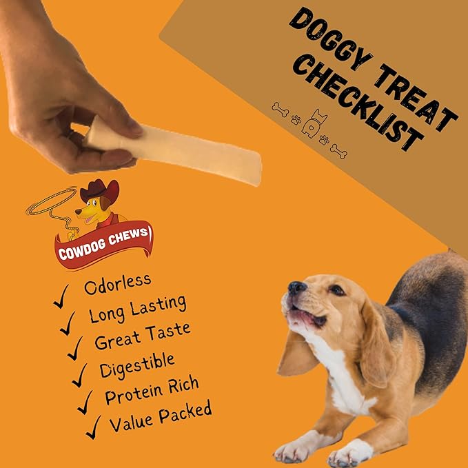 Cowdog Chews Rawhide Gourmet Meaty Rolls 7-8" (10 Count) – Premium Dog Treats with Savory Beef Filling, Long-Lasting Chew for Aggressive Chewers, High-Protein, Natural Ingredients