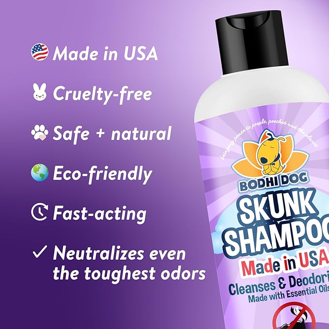 Bodhi Dog Skunk Shampoo | Skunk Smell Odor Remover Cleans & Deodorizes Using Essential Oils for Dogs & Cats | Made in USA | 16oz (473ml)
