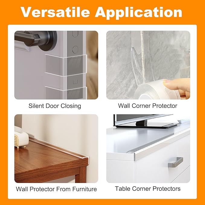 1.4 in x 13.12 FT,Clear Soft Corner Protectors for Furniture Strip,Sharp Edge & Table Bumper,Window Edge,Wall Protector, Soft Corner Guards Safe for Proof,Table Corner Protectors in Family Mychampaw