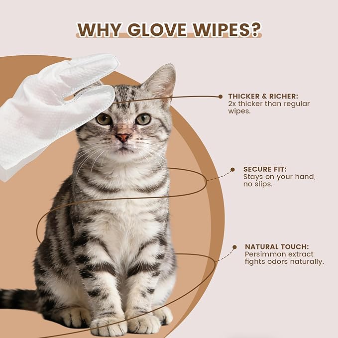 Dog Wipes for Paws and Butt Plant Based Hypoallergenic Pets Cleansing & Deodorizing Anal Gland Hygienic Puppy Wipes for Dogs Face and Body Cat Wipes Cleaning (Coconut Oil, 50 Glove Wipes)