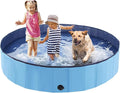 Foldable Dog Pool, Portable Pet Bath Tub and Kiddie Swimming Pool, Collapsible Bathtub for Puppies, Small, Medium and Large Dogs, Cats and Kids, 55 x 12 in, Blue