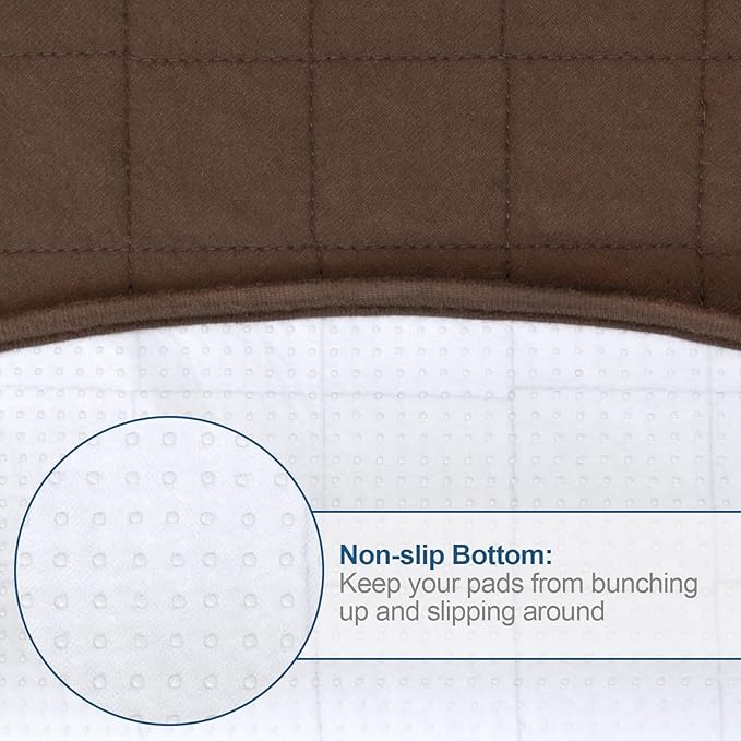 Washable Waterproof Reusable Pee Pads for Dogs, 36" Round Training Pads, Grey & Chocolate