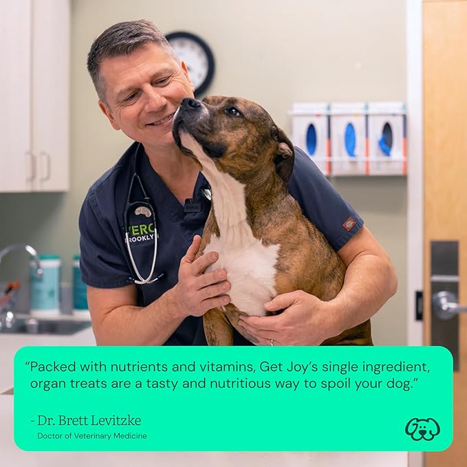 Get Joy Freeze Dried 100% Beef Kidney Dog Treats, 16oz | Single Ingredient Organ Meat, High Protein Raw Dog Food Topper, Snack & Training Rewards | Grain Free, Gluten Free, Filler Free