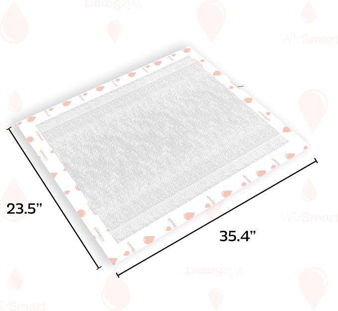 WizSmart Essentials Large Dog Pads, 23.5" x 22", Extra Absorbent Puppy Training Pads, Indoor Potty Pads, Leakproof Gel Pads for Small Dogs, Crate, House, Travel, Eco-Friendly, Non-Slip - 50 Count
