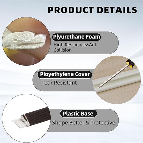 1 Pack*32.8 Ft Self-Adhesive V Shape Foam Window Weather Stripping Door Seal Insulation Strip for Winter, Soundproof Exterior Front Frame Gap Filler, Draft Stopper Tape Noise Light Blocker(Brown)