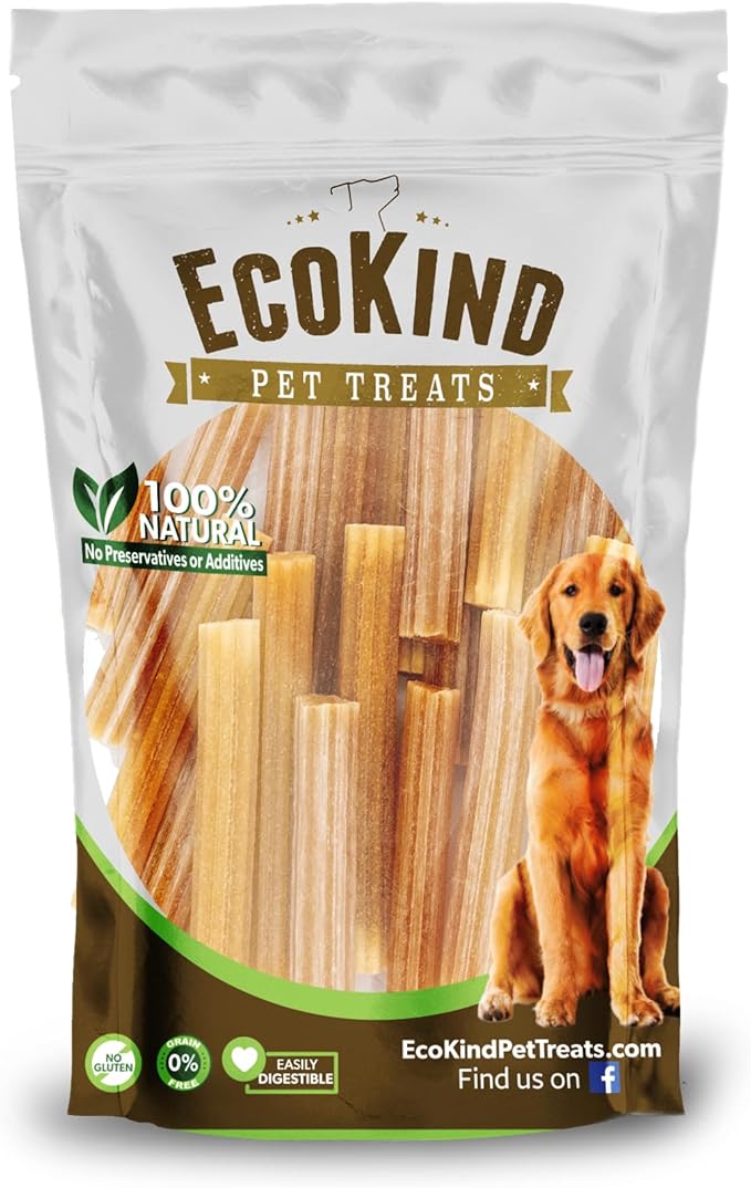 EcoKind Pet Treats Premium Gold Cheese Flavored Churro Chews | All Natural Himalayan Yak Cheese Dog Chew for Small to Large Dogs | Keeps Dogs Busy & Enjoying Indoors & Outdoor Use (5 Sticks)