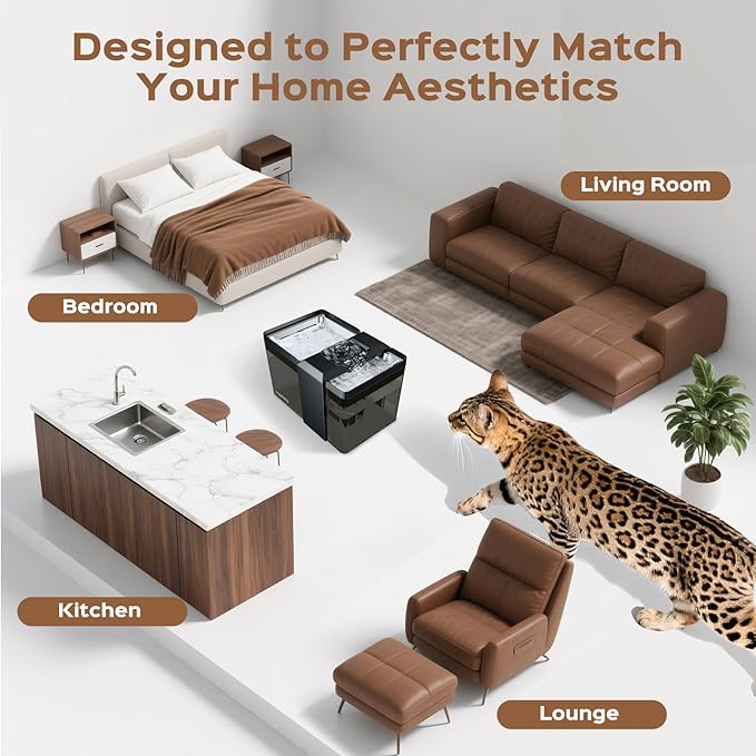 Automatic Cat Water Fountain, 2.2L/74oz Pet Fountain with 304 Stainless Steel Drinking Top, Ultra-Quiet Pump, Triple Filtration & LED Water Level Alert, BPA-Free Plastic for Cats and Small Dogs