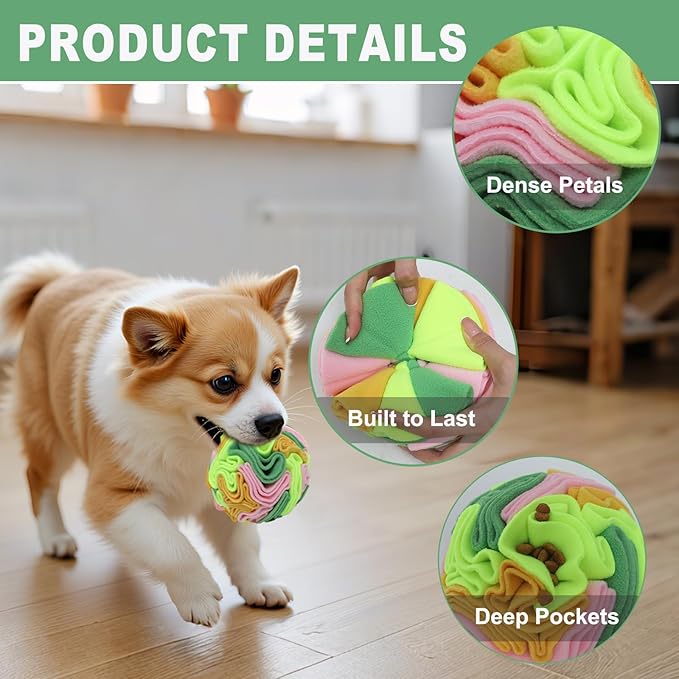 Vibrant Snuffle Ball for Dogs, Playful Color-Mix Slow Feeder Toy, Eye-Catching Interactive Puzzle for Mental Enrichment, Indoor Fun for Small Medium Large Dogs