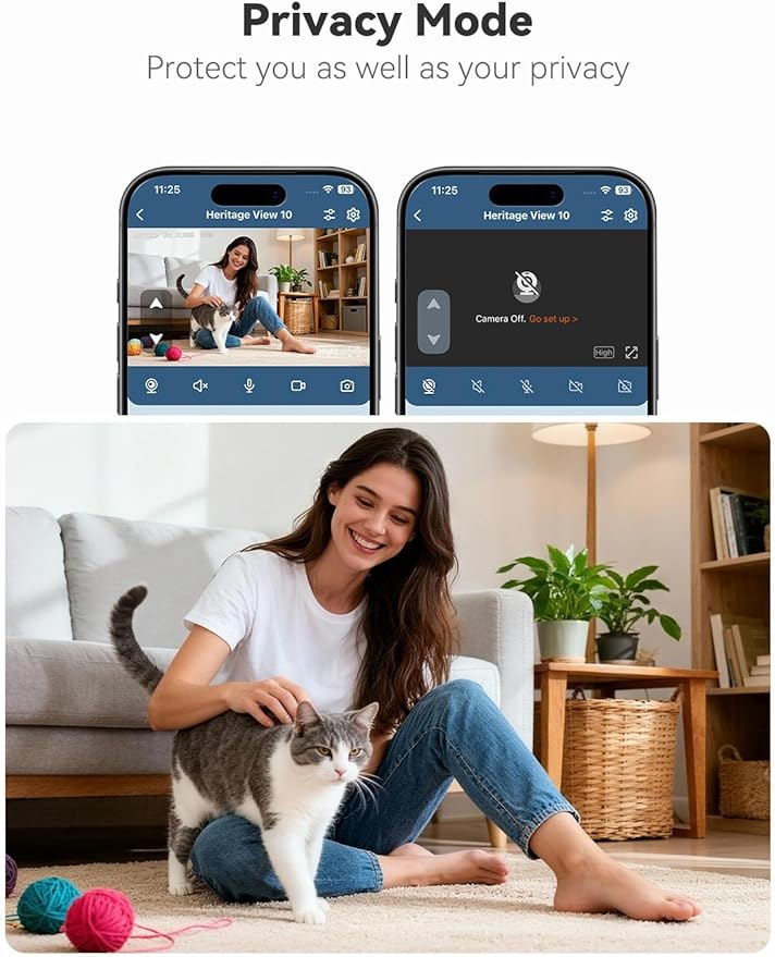 WOPET Automatic Cat Feeder with Camera for Two Cats, 6L Automatic Dog Feeder with HD Video and Night Vision, 5G/2.4G WiFi Pet Feeder for Cats & Dogs, SD Card Storage & 2-Way Audio