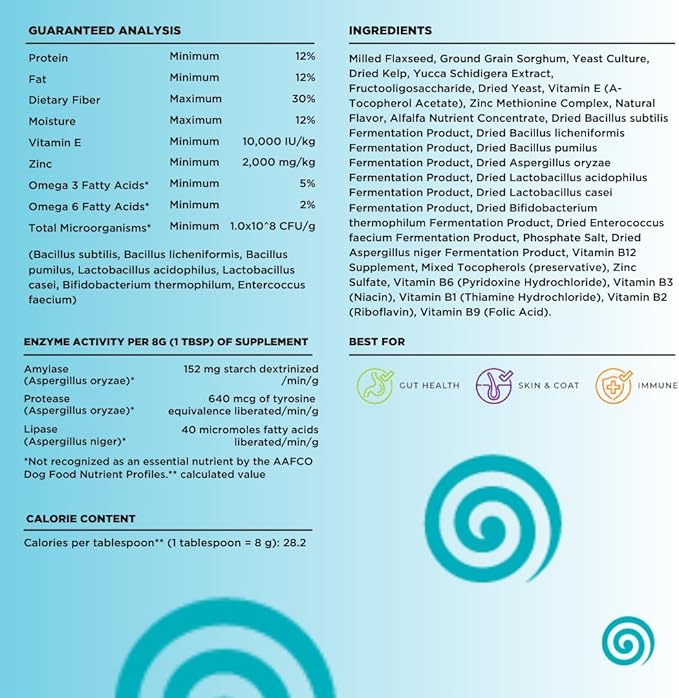 Dinovite 3 in 1 Probiotic for Small Dogs, Skin & Coat, Digestive Health & Joint Relief, Dog Food Toppers, Immune Support, Allergy Relief & Itch Relief Skin Care, 30 Servings (1-18lb)