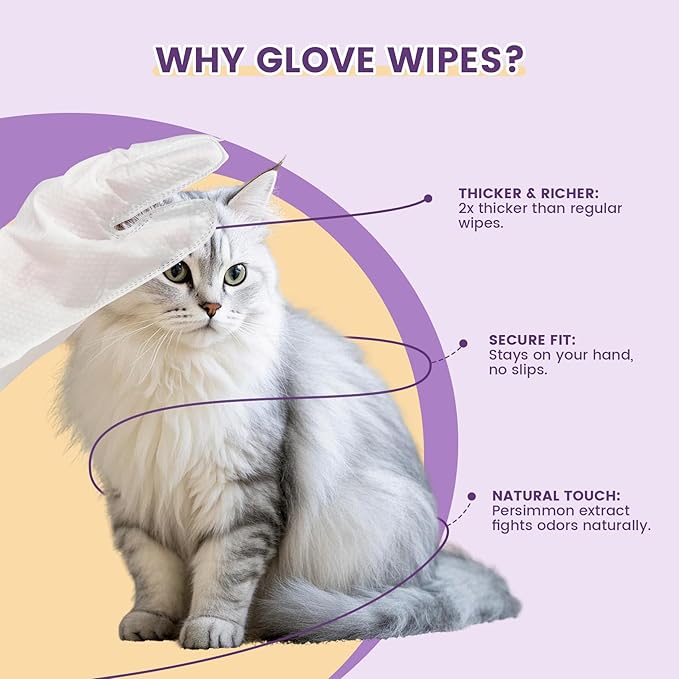 100 Dog Wipes for Paws and Butt Plant Based Hypoallergenic Pets Cleansing & Deodorizing Anal Gland Hygienic Puppy Wipes for Dogs Face and Body (Lavender, 100 Glove Wipes)