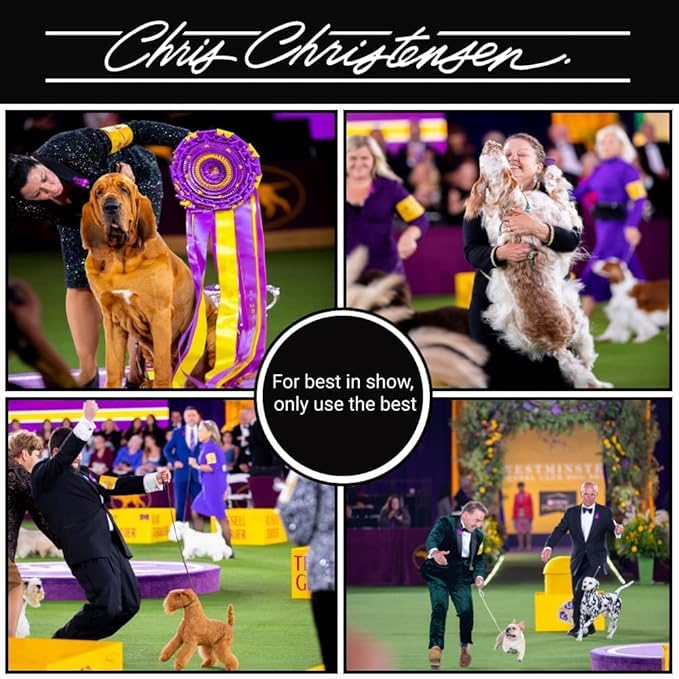 Chris Christensen Slicker Brush for Dogs, Groom Like a Professional, Ideal For All Coat Types, Remove Shedding Coat, Tangles and Dead Undercoat, 17 mm Stainless Steel Pins, Medium