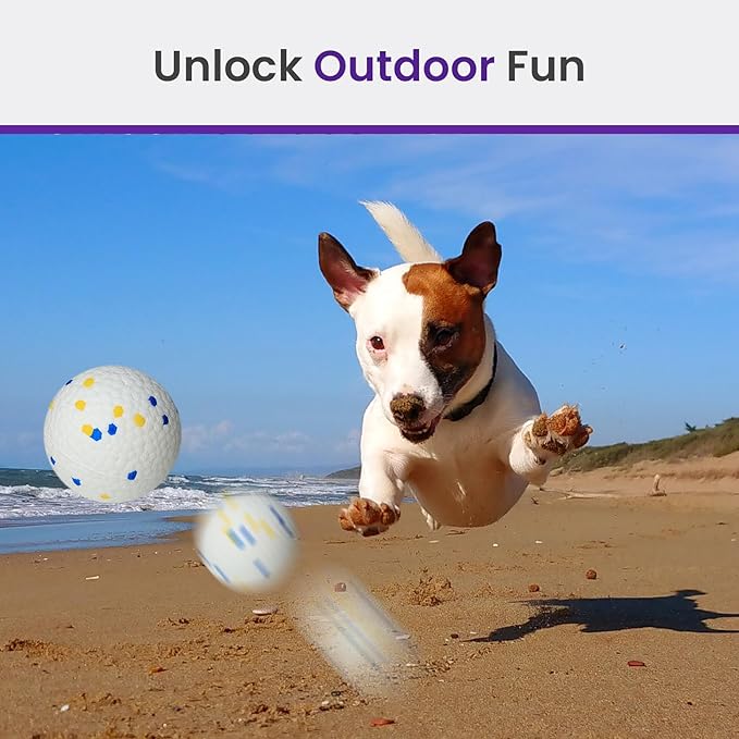 4 Pack Bouncy Dog Balls, 3'' Indestructible Dog Toys for Aggressive Chewers, Outdoor Jolly Tennis Balls for Dogs, Durable Interactive Floating Fetch Toy, Blue Orange