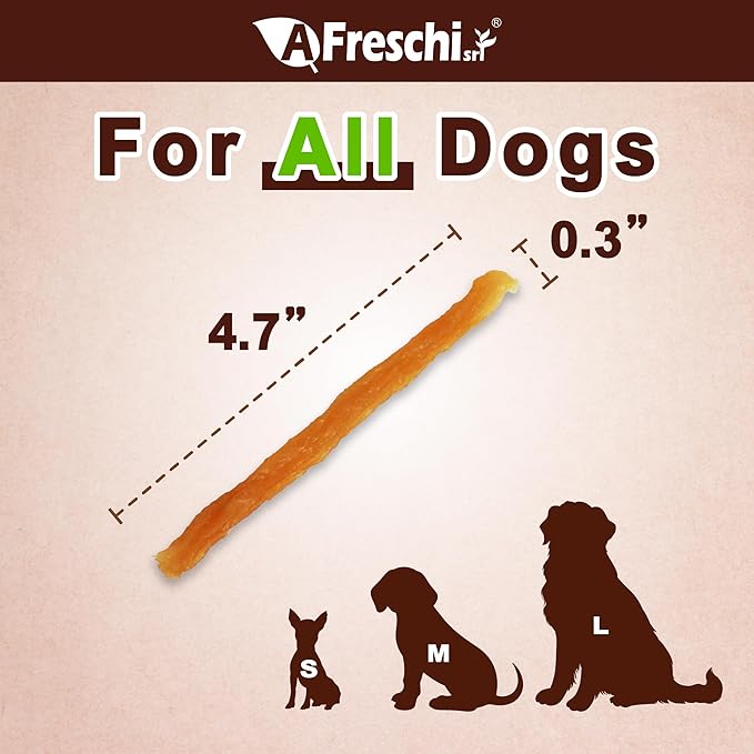 Afreschi Soft Chicken Dog Treats, All Natural, High-Protein, Healthy & Easily Digestible, Grain-Free Puppy Chews, Human Grade Training & Rewards Dog Snacks, Chicken Sticks, 16 oz Pack