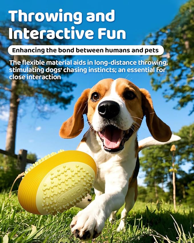 Olive Squeaky Dog Chew Ball for Aggressive Chewers Interactive Fetch Toy, TPR Material, Dental Cleaning Dog Toy for Small Medium Large Dog, Indoor Outdoor Puppy Chew Toy Orange