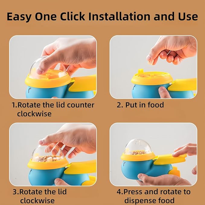 Dog Interactive Treat Dispenser Toy, Interactive Cat Dog Puzzle Toy, Dogs Food Treat Feeding Dispenser for Healthy Eating for Small & Medium (White/Orange)