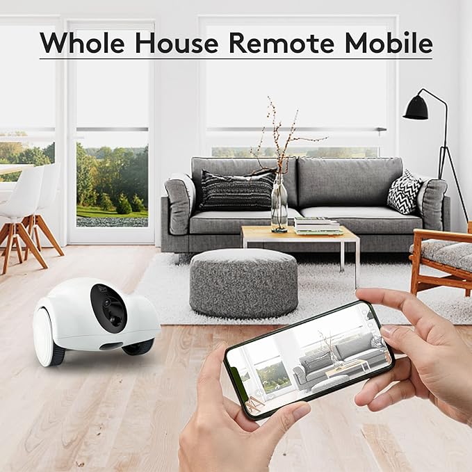 Pet Cameras with Phone App 15 Days Long Standby Pet Robot for Dog Treat Dispenser Feeder 1080P Full HD Dog Robot Camera 360°Move Freely 2-Way Audio (2.4GHz WiFi ONLY (N0 5GHz/Bluetooth)