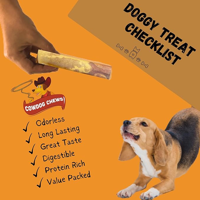 Cowdog Chews Rawhide Gourmet Meaty Rolls 9-10" (20 Pack) – Premium Dog Treats with Savory Beef Filling, Long-Lasting Chew for Aggressive Chewers, High-Protein, Natural Ingredients