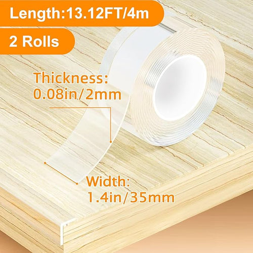 1.4 in x 13.12 ft,Clear Soft Corner Protectors for Furniture Strip,Sharp Edge & Table Bumper,Window Edge,Wall Protector, Soft Corner Guards Safe for Proof,Table Corner Protectors in Family, 2 Rolls Mychampaw