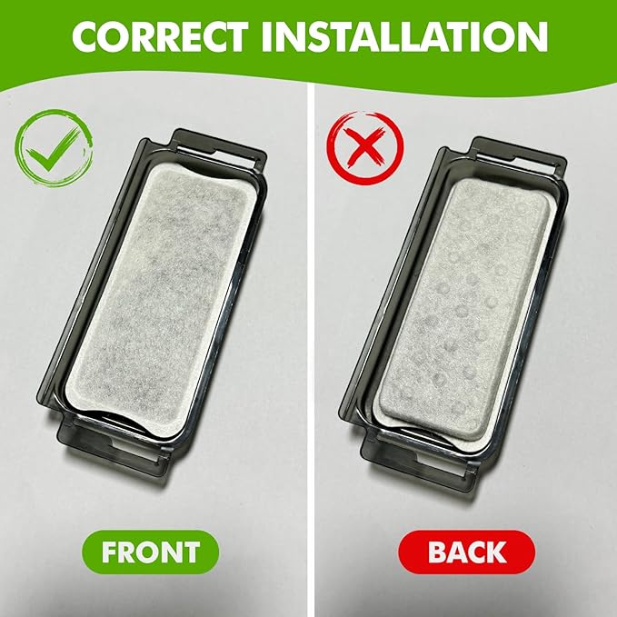 6 Pack Dog Water Fountain Filters and 6 Pack Sponges, Suitable for Stainless Steel Dog Water Fountain (PF-SS-01/PF-SS-02/PF-SS-03/PF-SS-04), High Efficiency Filtration, Idividual Package