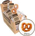 AFreschi Turkey Tendons for Dogs, USA-Sourced, Healthy Dog Treats, Rawhide-Free Puppy Chews, Long Lasting, All Natural, Hypoallergenic Dog Treats for Medium Breeds, 20 Count Box Pretzel (M)