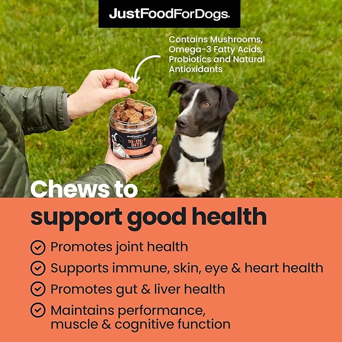 Just Food for Dogs Hip and Joint Supplement for Dogs, Human Grade Glucosamine Chondroitin Dog Supplements, Multivitamin Soft Chews, Omega 3 Oil, Superfood Blend, Plant Based Dog Vitamins - 45 Count 3