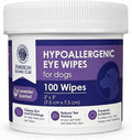 American Kennel Club Pet Eye Wipes for Dogs & Cats – Tear Stain Remover & Eye Discharge Cleaner – Hypoallergenic Grooming Wipes, 100 Count (Lavender Scent)