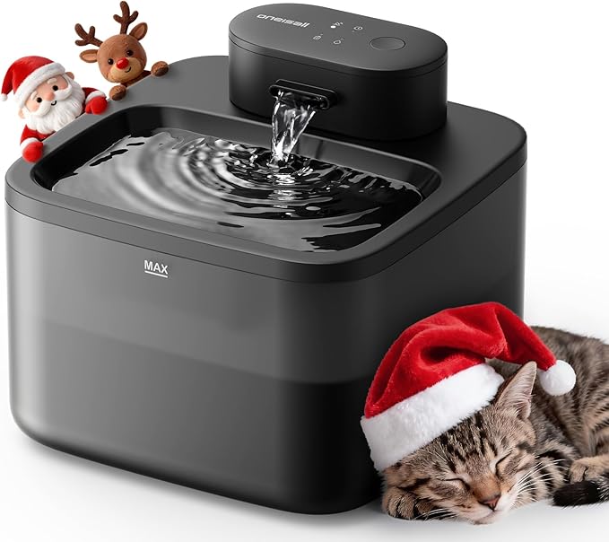 oneisall Wireless Cat Water Fountain: 74oz/2.2L Cordless Pet Water Fountains, 4000mAh Battery Operated Ultra-Quiet Integrated SilentFlow™ Pump for Cats Indoor, Automatic Cat Water Dispenser, BPA-Free