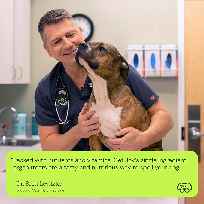 Get Joy Freeze Dried 100% Beef Heart Dog Treats, 16oz | Single Ingredient Organ Meat, High Protein Raw Dog Food Topper, Snack & Training Rewards | Grain Free, Gluten Free, Filler Free