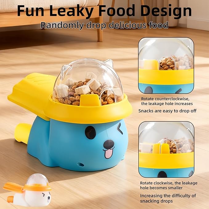 Dog Interactive Treat Dispenser Toy, Interactive Cat Dog Puzzle Toy, Dogs Food Treat Feeding Dispenser for Healthy Eating for Small & Medium (White/Orange)