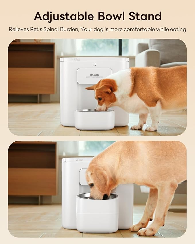 15L Automatic Dog Feeder for Large Breed, 2026 Vacuum-Sealed Storage Airtight 100% Freshness Timed Auto Dog Food Dispenser, Anti-Blockage, Support up to 0.86in Dry Pet Food, Stainless Steel Bowl