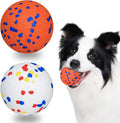 2 Pack Bouncy Dog Balls, 3'' Indestructible Dog Toys for Aggressive Chewers, Outdoor Jolly Tennis Balls for Dogs, Durable Interactive Floating Dog Fetch Toy, Orange White