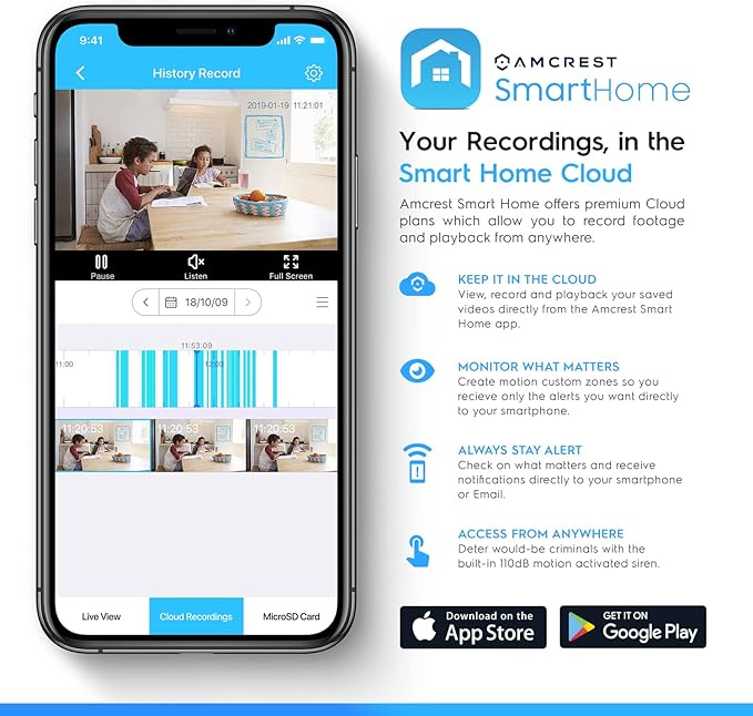 Amcrest 4MP WiFi Camera Indoor, Dog Camera, Sound & Baby Monitor, Human & Pet Detection, Motion-Tracking, w/ 2-Way Audio, Pan/Tilt Wireless IP Camera, Night Vision, Smart Home ASH41-B