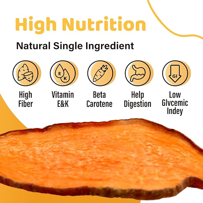 iPaw Sweet Potato Chews, Single Ingredient Dog Treats for Vegetarian, All Natural Human Grade Puppy Chew, Rawhide Alternative, Hypoallergenic, Easy to Digest, 5 Packs