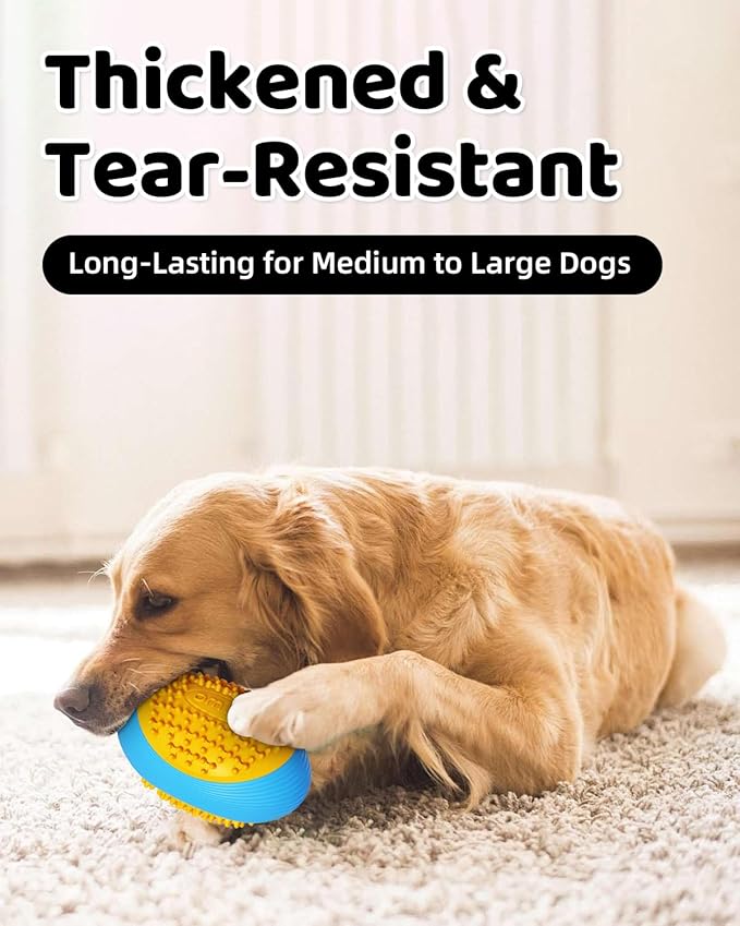 Olive Squeaky Dog Chew Ball for Aggressive Chewers Interactive Fetch Toy, TPR Material, Dental Cleaning Dog Toy for Small Medium Large Dog, Indoor Outdoor Puppy Chew Toy Orange