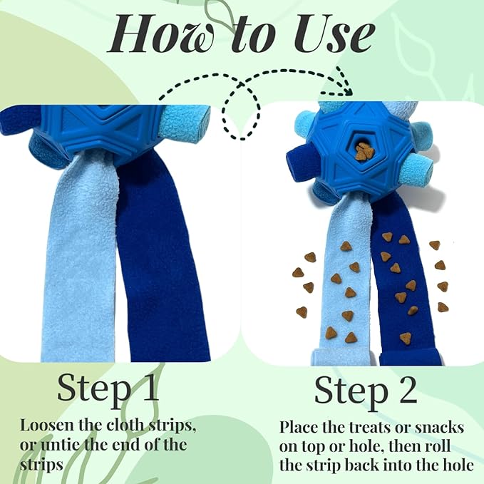 Snuffle Ball for Dog Toys Unbreakable Upgrade Ball Interactive Toy Foraging Snuffle Mat Puppy Treat Dispenser Slow Feeder Dog Puzzle Toys for Small, Medium, Large Pets (Blue)