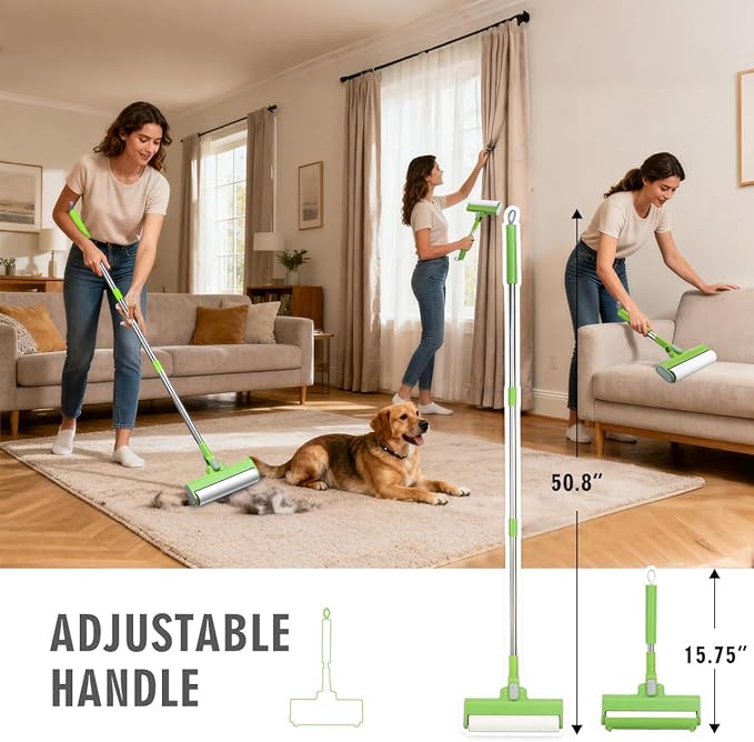 MXF Pet Hair Remover Kit - Including Carpet Rake & Large Lint Roller, 2 in 1 Pet Hair Removal Tool Cat Dog Fur Rakes Scraper Carpet Broom for Carpets, Rugs, Mats, Pet Beds