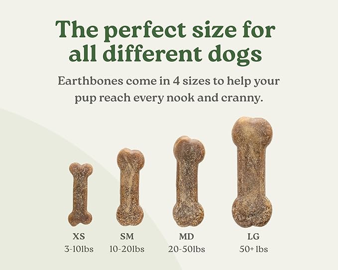 Earthbones Dental Chews for Dogs 50lbs+, 30 Bones