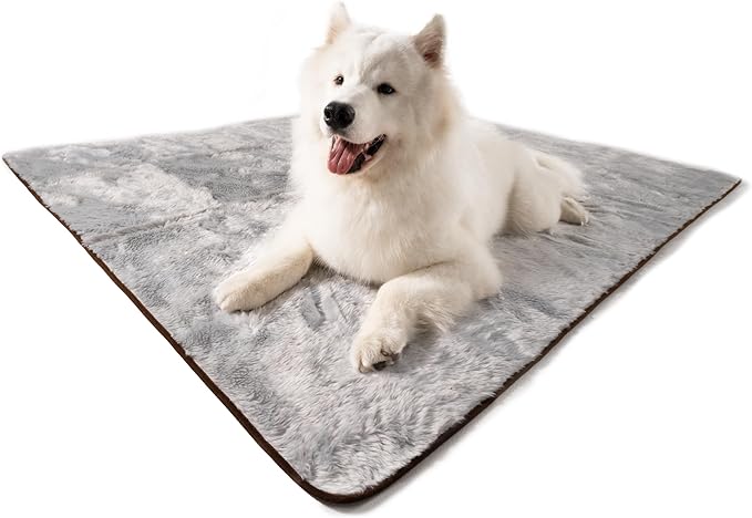 PupProtector Waterproof Throw Blanket for Dogs and Cats, Pet Blanket Cover for Couches, Sofas, Beds, Car Seats, Furniture, Calming Soft Faux Fur, Short Grey, Large (80" L x 62" W)