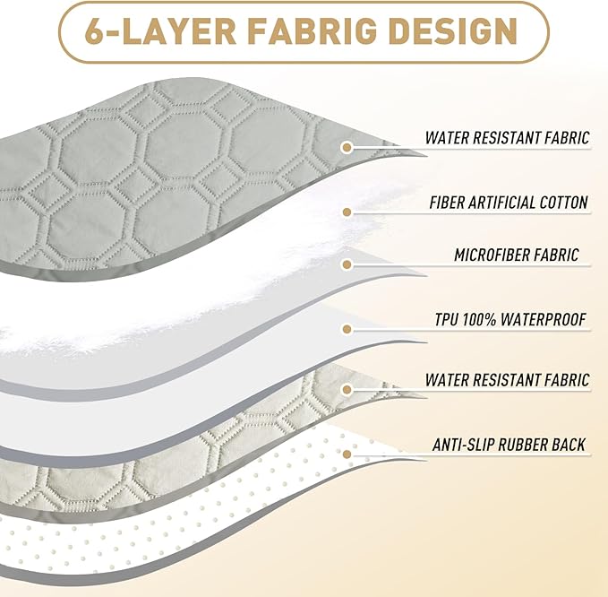 ZNSAYOTX Ultimate Cozy Blankets (82"x120") 100% Waterproof Bed Mat Blanket for Dog Pets, Couch Sofa Protector with Non-Slip Back Washable Durable, Pee Scratch Proof Easy to Clean (Light Grey)