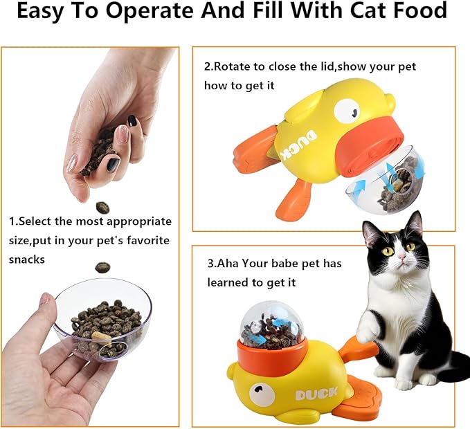 Duck Treat Dispenser for Dogs to Train Problem-Solving Skills,Dog Slow Feeder Puzzle Toy Prevents Bloating, Interactive Treat Dispensing Toy for Small Cats,Dogs,Other Pets